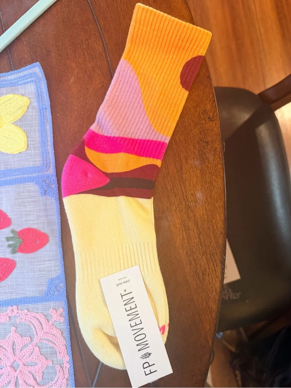 FP Movement by Free People Colorblock Yellow Pink Orange Graphic Socks